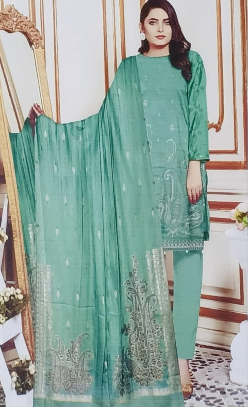 AIRJET DORIYA LAWNAPPLIQUE EMBORIDED SUIT UNSTITCHED
