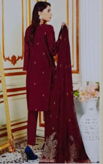 AIRJET DORIYA LAWNAPPLIQUE EMBORIDED SUIT UNSTITCHED