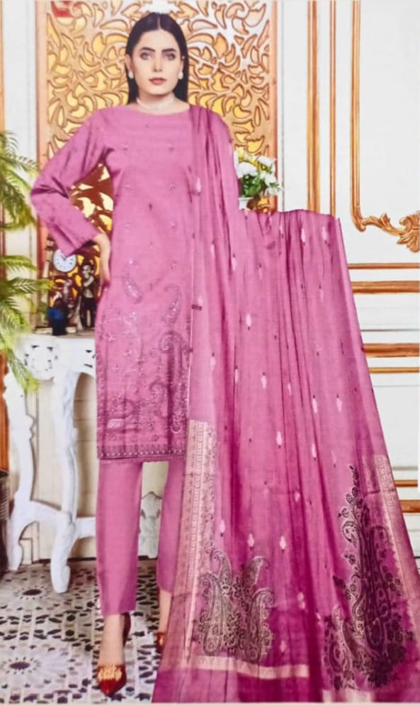 AIRJET DORIYA LAWNAPPLIQUE EMBORIDED SUIT UNSTITCHED
