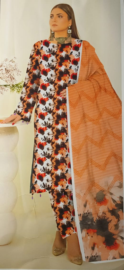 3-Piece Digital Printed Lawn Suit