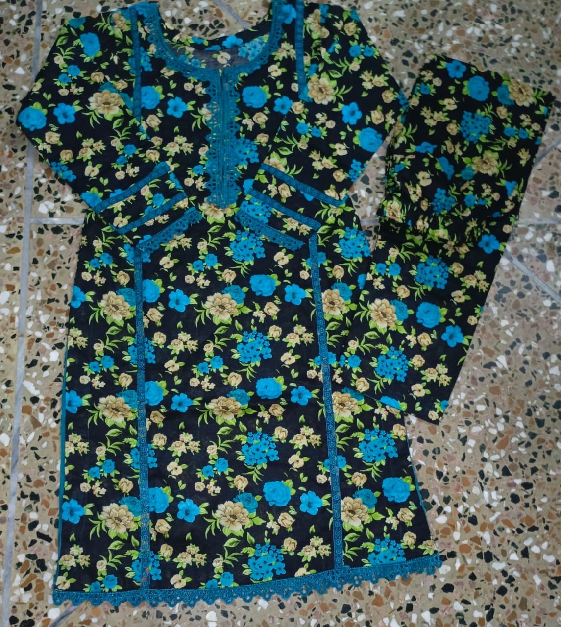 Hunar Ghar Kids Lawn Dress — Floral Elegance for 10-Year-Old Girls
