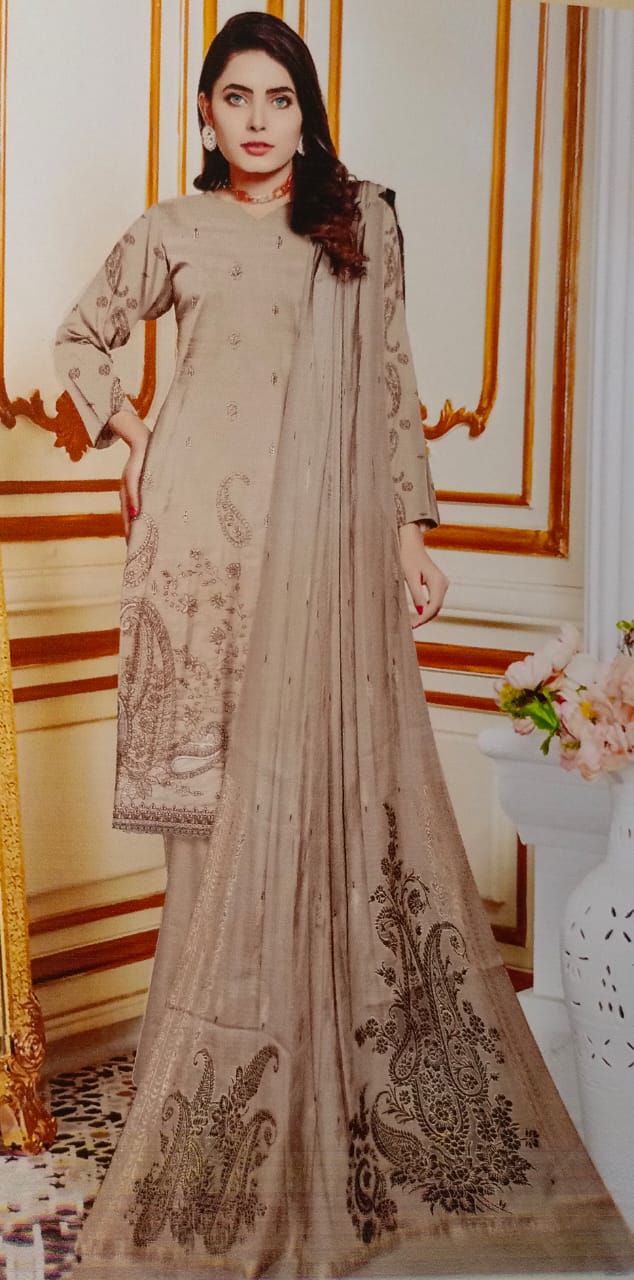 AIRJET DORIYA LAWNAPPLIQUE EMBORIDED SUIT UNSTITCHED