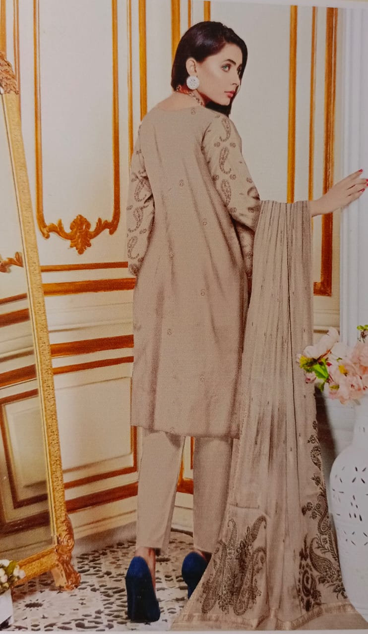 AIRJET DORIYA LAWNAPPLIQUE EMBORIDED SUIT UNSTITCHED