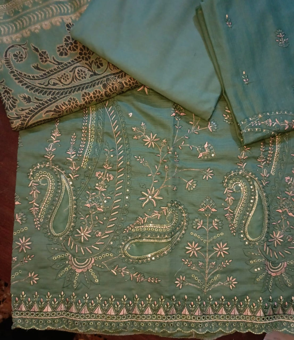 AIRJET DORIYA LAWNAPPLIQUE EMBORIDED SUIT UNSTITCHED